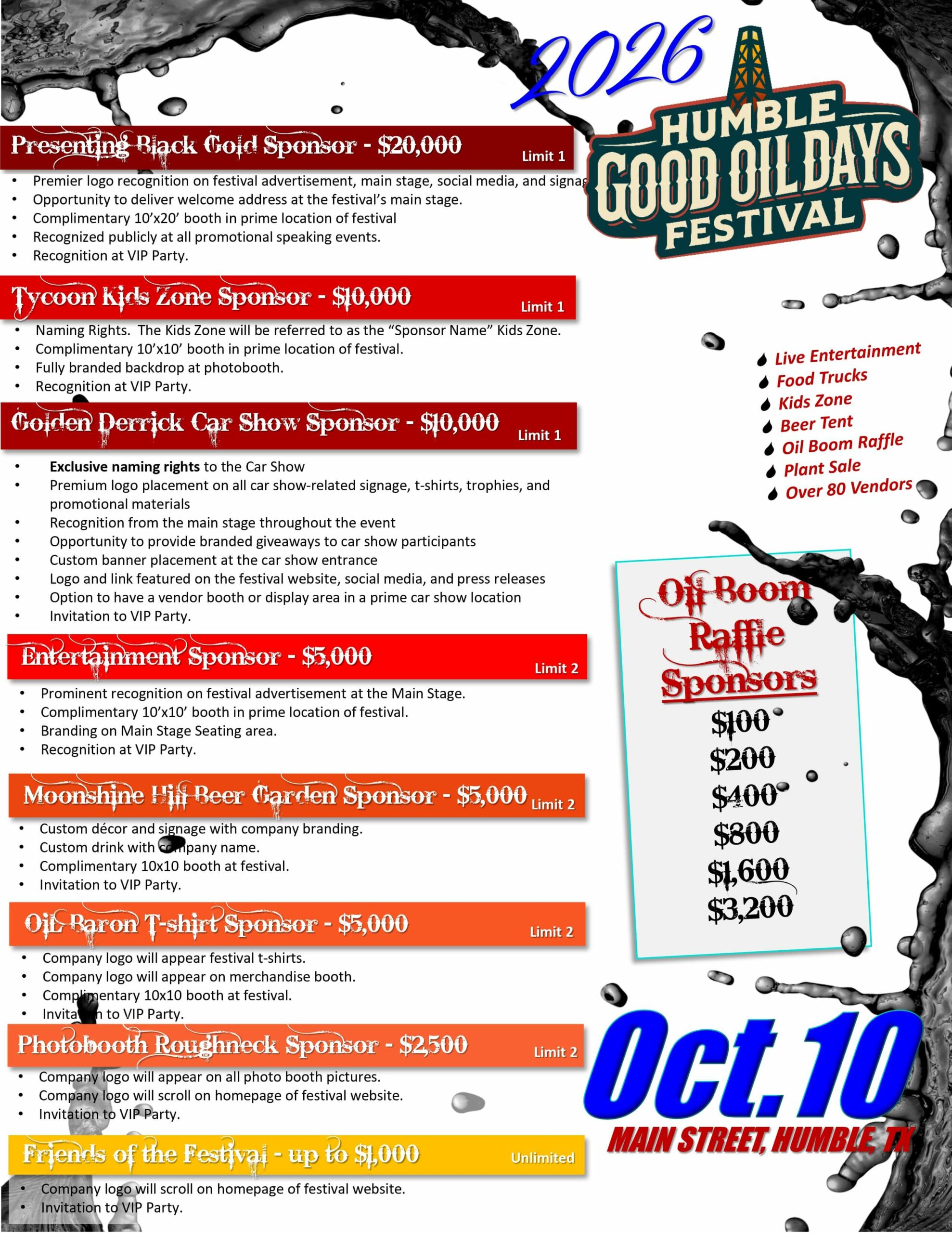 GOOD OIL DAYS SPONSORSHIP LEVELS - NAME IT! 1